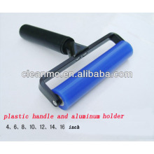 Rolos de linho pegajoso / pegajoso do silicone azul do fabricante com punho de alumínio